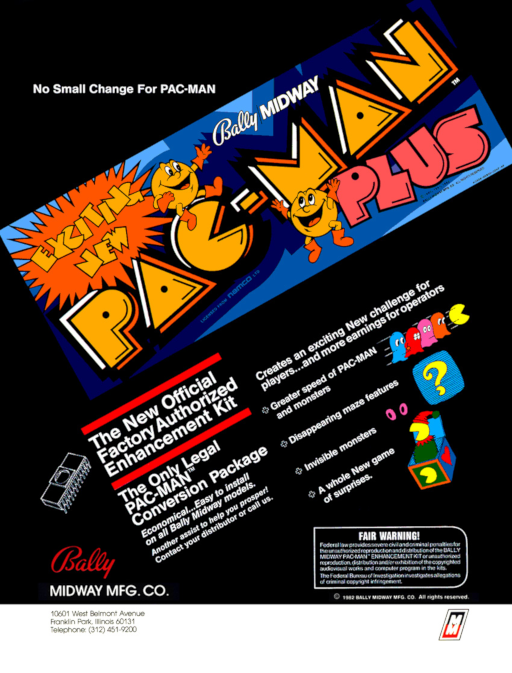 Pac-Man Plus Arcade Game Cover